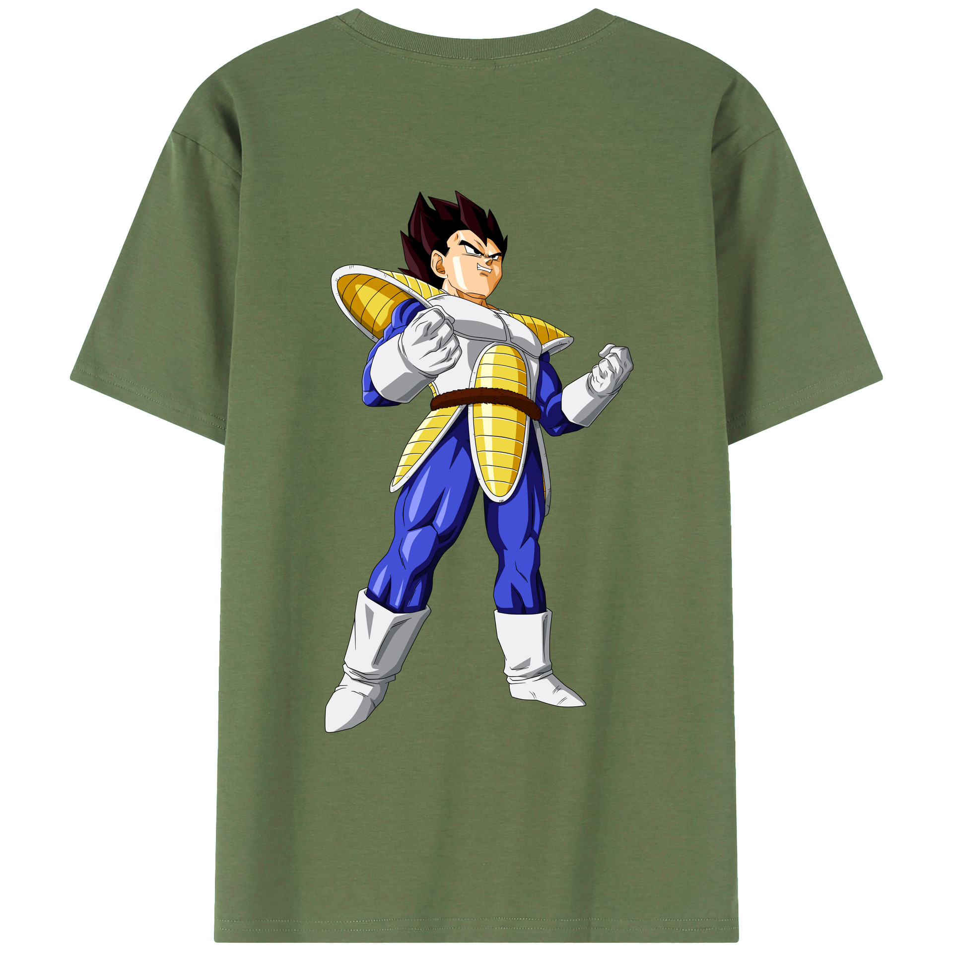 （画像用） ドラゴンボール ベジータ四世（Bejīta Yonsei）DRAGON BALL Vegeta IV 綿100％ メンズ半袖Tシャツ（バックプリント） 通気性